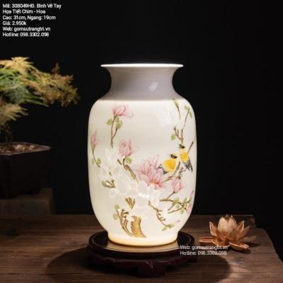 BÌNH VẼ TAY HỌA TIẾT CHIM – HOA